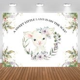 Aperturee - A Sweet Little Lamb Is On The Way Baby Shower Backdrop